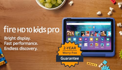 Amazon Fire HD 10 Kids Pro tablet (newest gen)| ages 6–12, long battery life, includes ads-free books