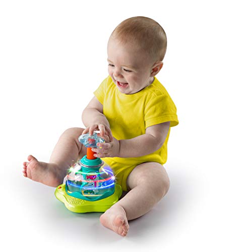 Bright Starts Press and Glow Spinner Cause And Effect Musical Baby Toy, Age 6 Months+, Multicoloured, 1 Count, Pack of 1