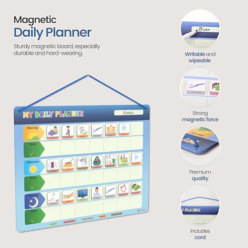 LIKARTO® Visual Timetable Children Daily Routine Chart - Montessori Magnetic Board