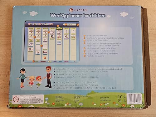 LIKARTO® Visual Timetable Weekly Planner for Kids - Montessori Magnetic Board