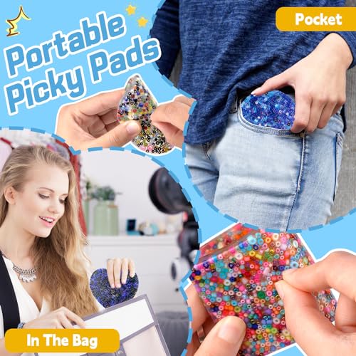 Pipihome 4PCS Picky Pad Fidget Toys, Skin Picking Fidget Toys for Adults Kids, Stress & Anxiety Relief Toys, Pick Pad Fidget Pad Picking Pad for Skin Picking Dermatillomania & Trichotillomania