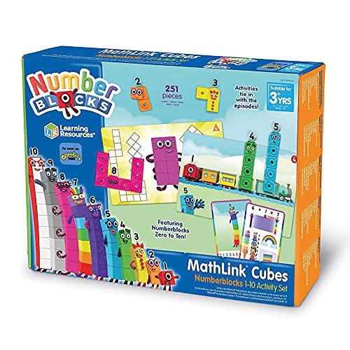 Learning Resources MathLink Cubes Numberblocks 1-10 Activity Set, Early Years Maths Learning, Build, Learn & Play in The Classroom & at Home