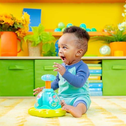 Bright Starts Press and Glow Spinner Cause And Effect Musical Baby Toy, Age 6 Months+, Multicoloured, 1 Count, Pack of 1