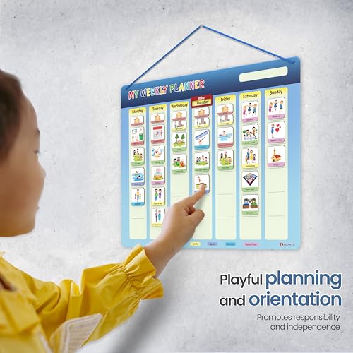 LIKARTO® Visual Timetable Weekly Planner for Kids - Montessori Magnetic Board