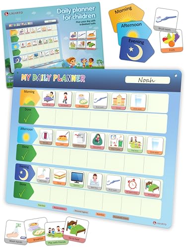 LIKARTO® Visual Timetable Children Daily Routine Chart - Montessori Magnetic Board