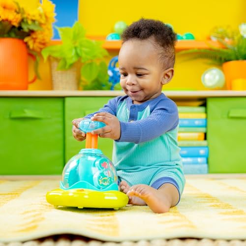 Bright Starts Press and Glow Spinner Cause And Effect Musical Baby Toy, Age 6 Months+, Multicoloured, 1 Count, Pack of 1