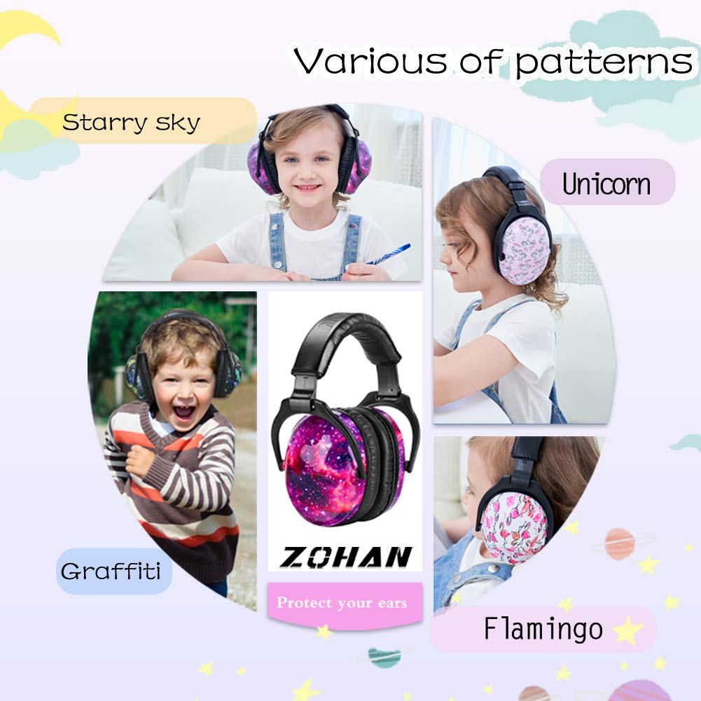 ZOHAN 030 Kids Ear Defenders, [Upgraded] Hearing Protection for Children have Sensory Issues, Noise Reduction Safety Earmuffs for Toddler with Autism, Ideal for Fireworks, Concerts, Cinema - Nebula