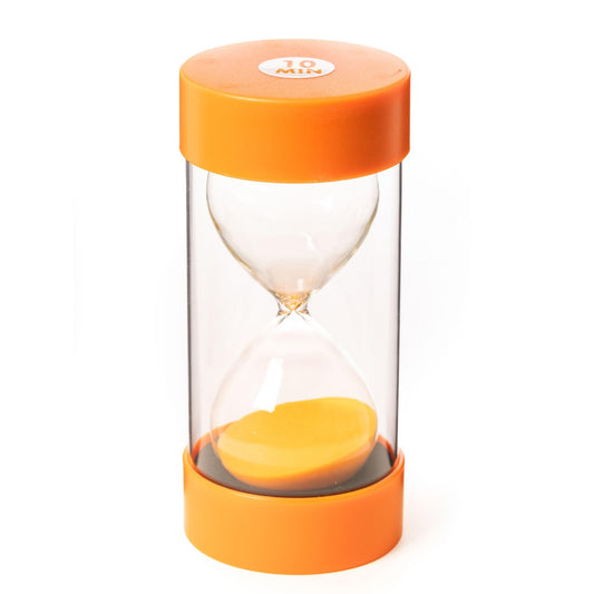 Jumbo Sand Timer for Kids - Colourful and Attractive - Easy-to-Operate Visual Learning Tool (10 Min - Orange)