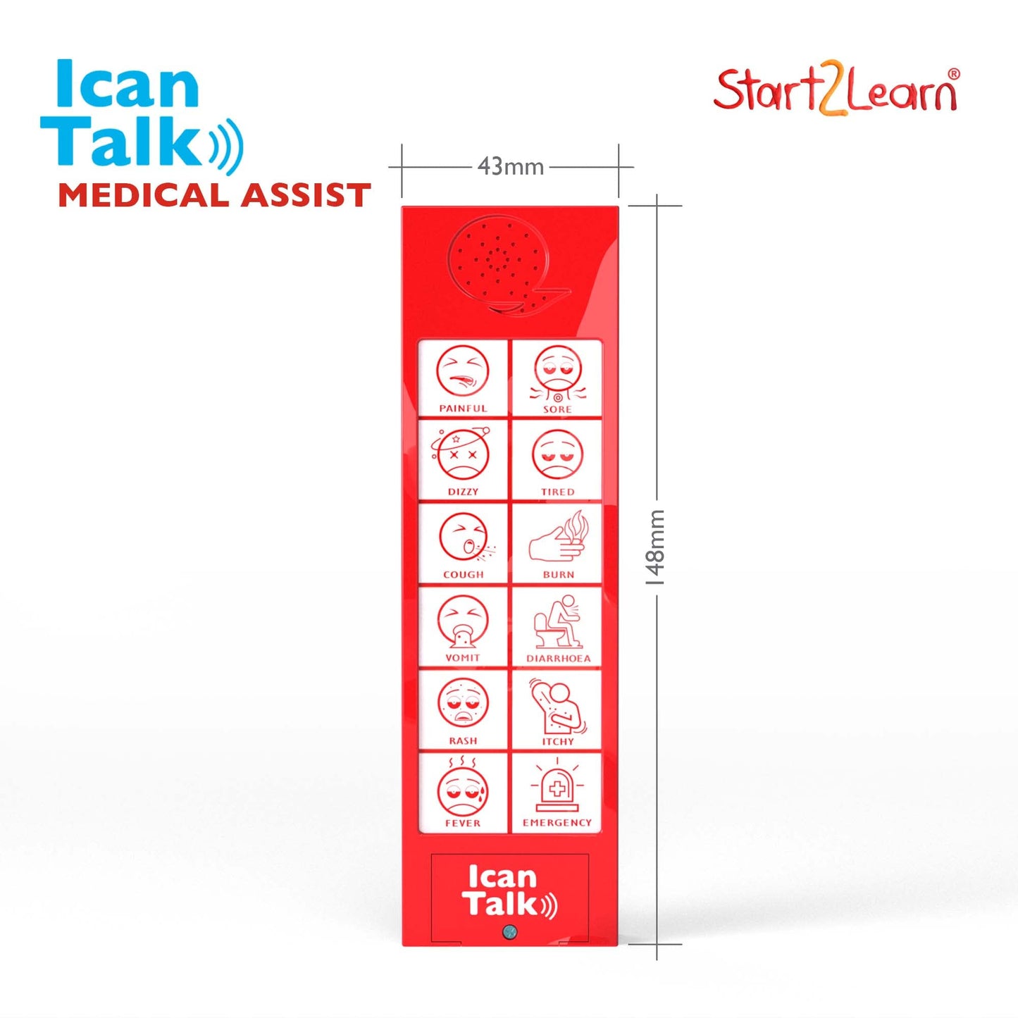 Start2learn- iCan Talk Medical Assist UK, Handheld Communication Sound Device