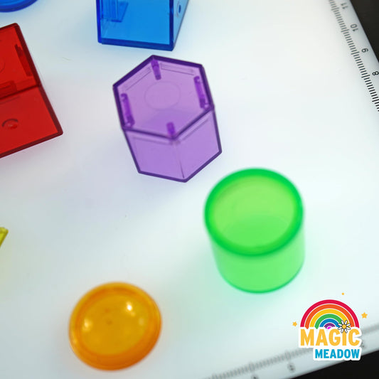 MagicMeadow LED Light Panel & Geometric Shape Bundle | Autism-Friendly Building Blocks