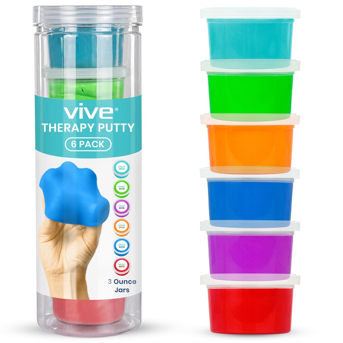 Vive Therapy Putty - Theraputty, Therapeutic, Occupational and Exercise Tool for Stress