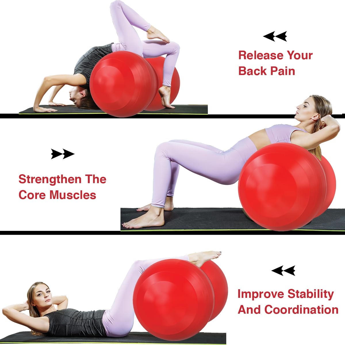 DumanAsen Exercise Ball with Pump, Peanut ball, fitness ball, Ball for Yoga, Pilates, Sensory