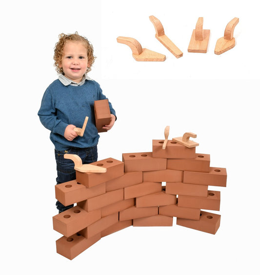 Playlearn 25x Life size Foam Bricks building real size Blocks Toddler Child Toy with Tools