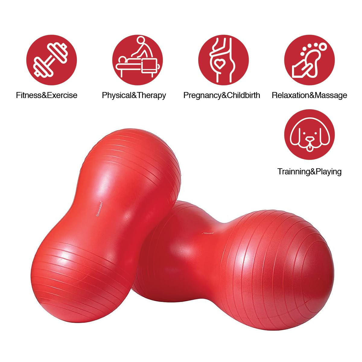 DumanAsen Exercise Ball with Pump, Peanut ball, fitness ball, Ball for Yoga, Pilates, Sensory