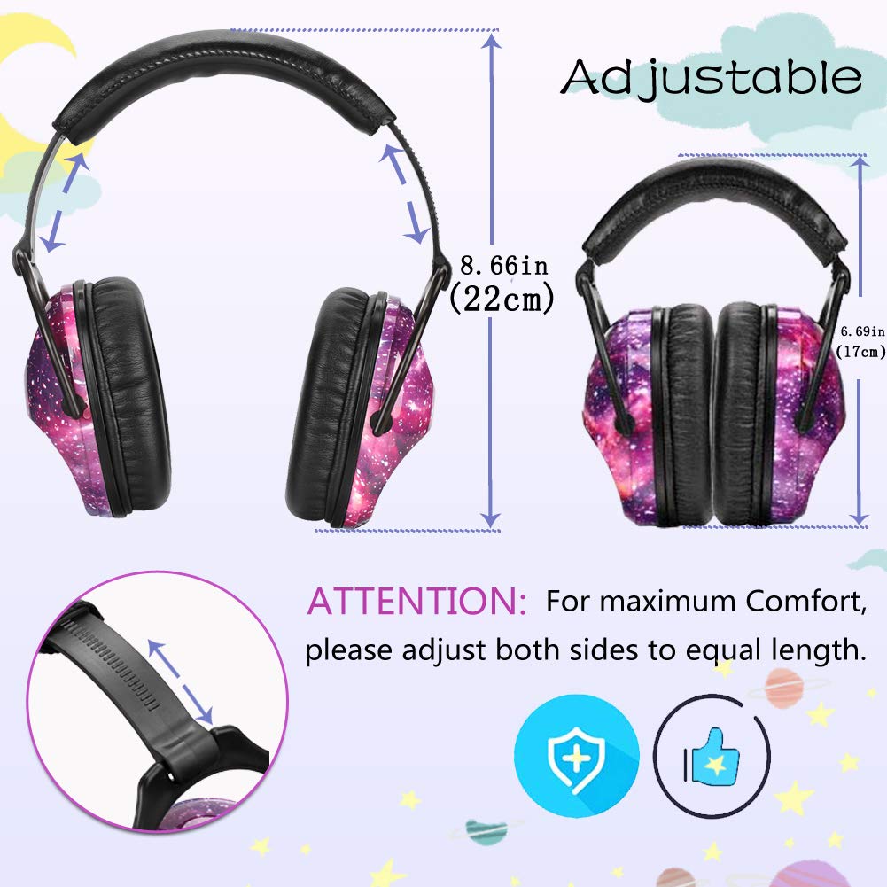 ZOHAN 030 Kids Ear Defenders, [Upgraded] Hearing Protection for Children have Sensory Issues, Noise Reduction Safety Earmuffs for Toddler with Autism, Ideal for Fireworks, Concerts, Cinema - Nebula