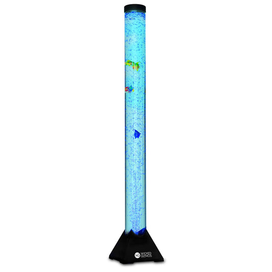 Wicked GIZMOS Large Colour Changing Bubble Lamp LED Light Tubular Freestanding Design with Bubbles and Fish (120cm)