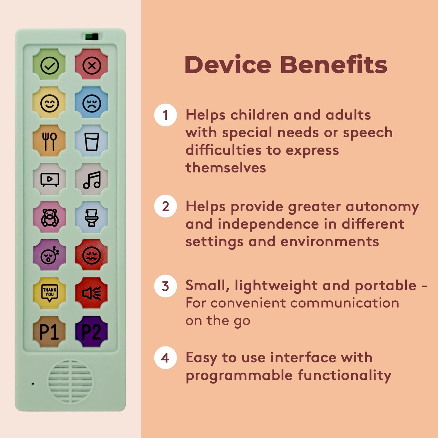 AAC Communication Device for Speech Therapy, Non Verbal Autism & Stroke Rehab.