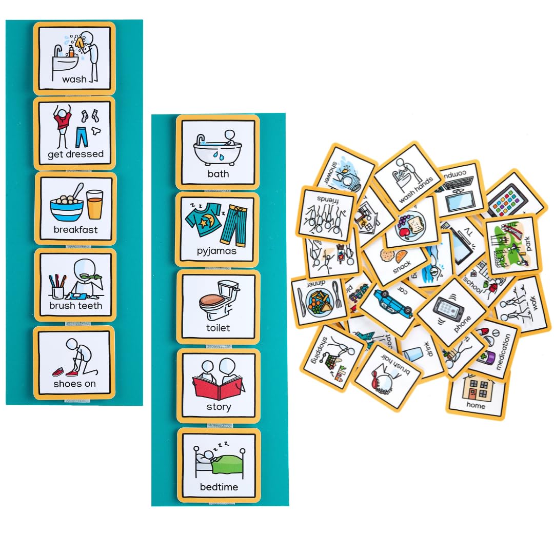 Visual Timetable For Home Visual Schedule Routine Chart for kids with 35 durable visual pecs