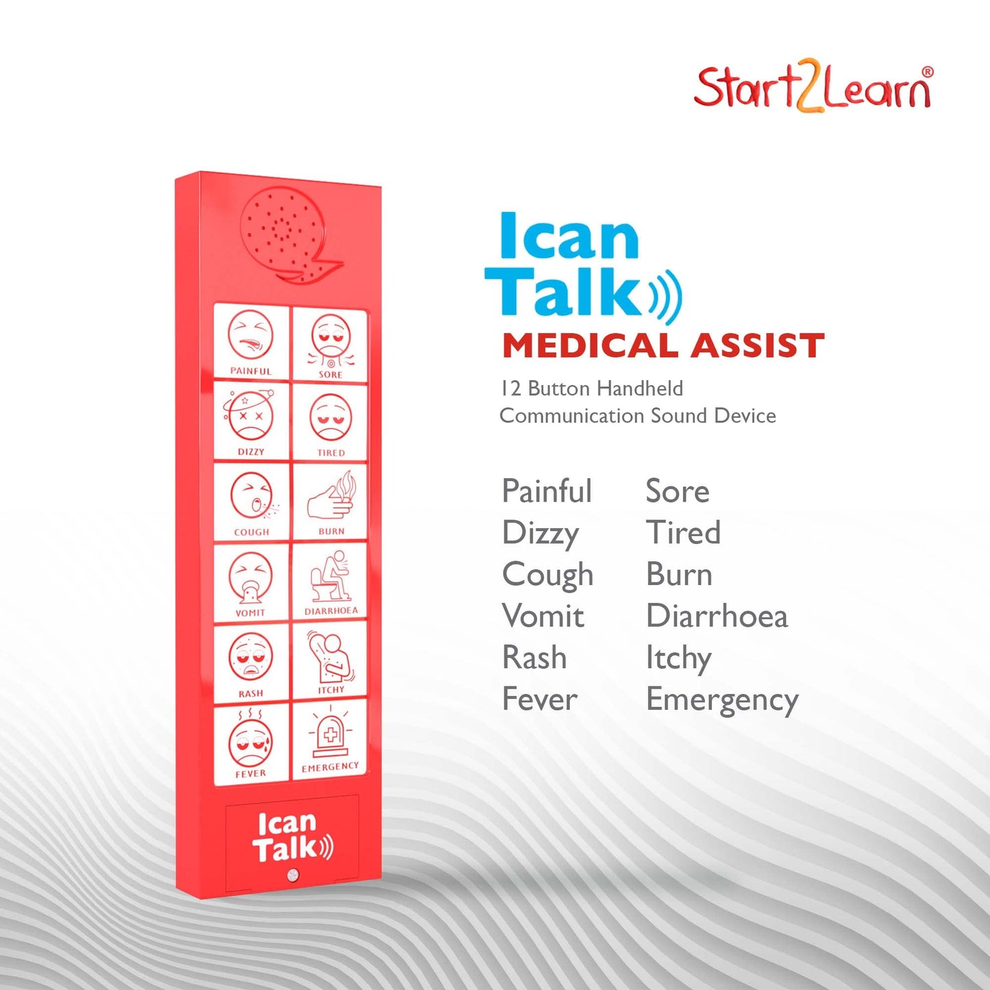 Start2learn- iCan Talk Medical Assist UK, Handheld Communication Sound Device