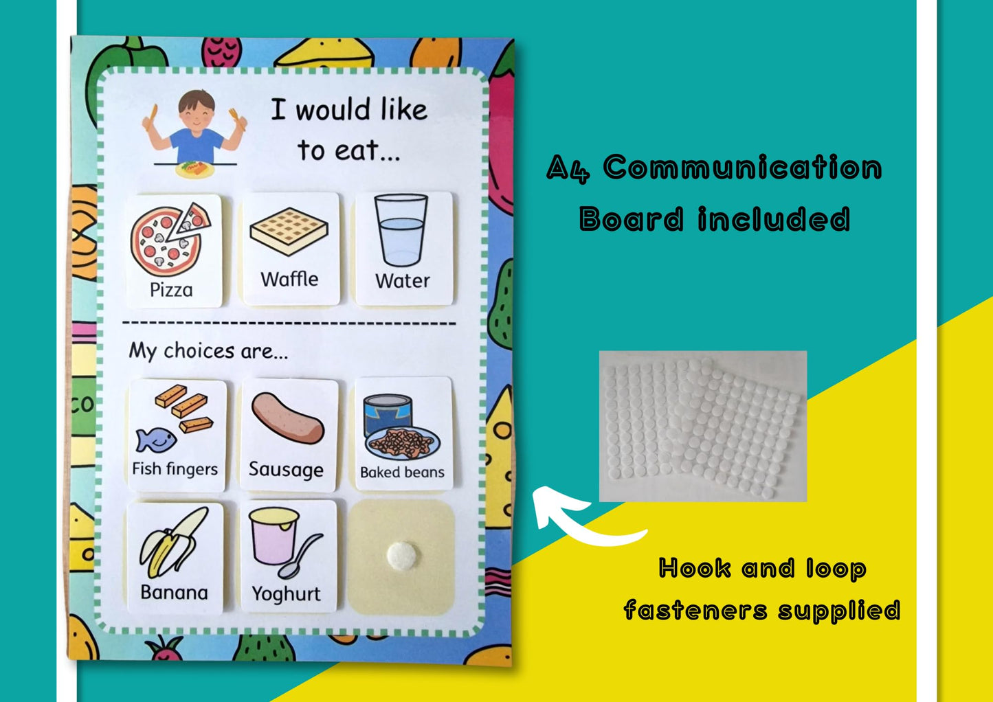 Learning Fun Resources Visual Food Choices board - Autism, special needs