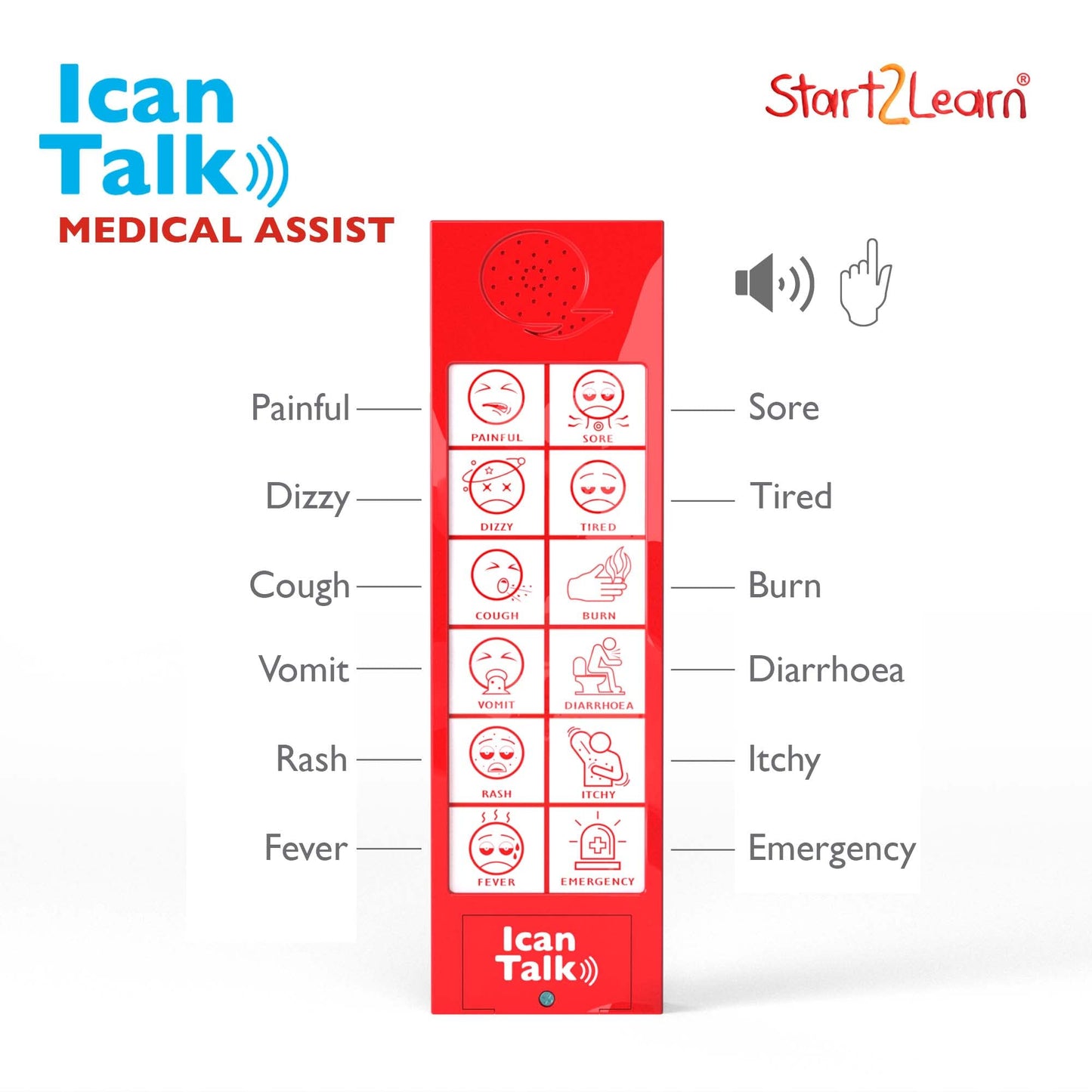 Start2learn- iCan Talk Medical Assist UK, Handheld Communication Sound Device