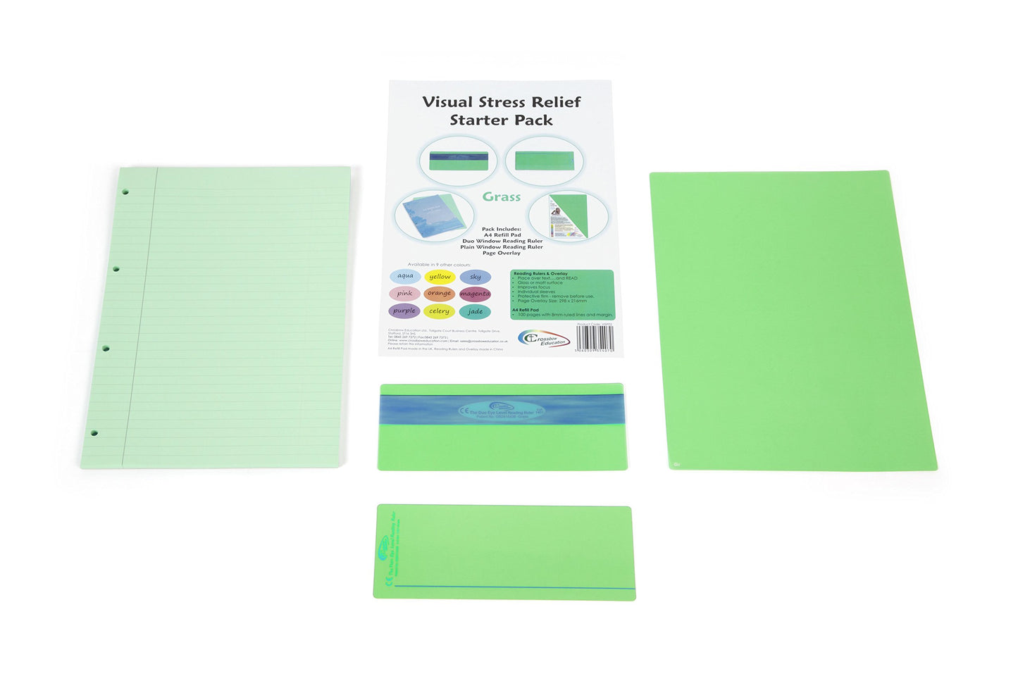 Crossbow Education Dyslexia Overlays and Visual Stress Starter Kit | Dyslexia Overlays and Paper