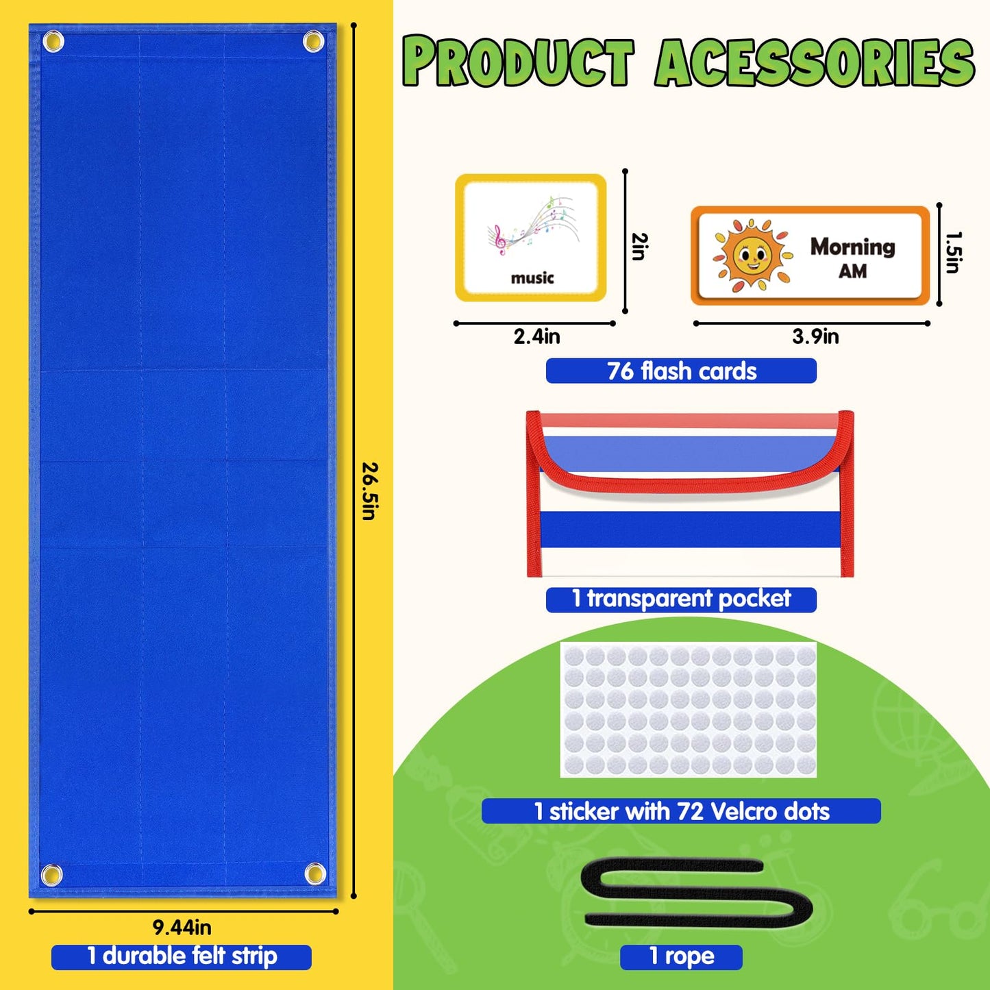 Visual Timetable Children Daily Routine Chart with 86 PECS Cards Now and Next Board