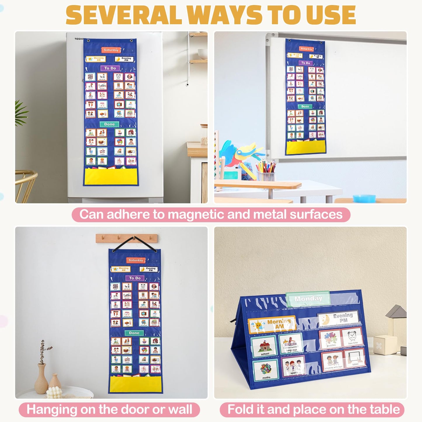 Visual Timetable 132 PECS Cards Weekly Behaviour Charts for Children, Now and Next Autism