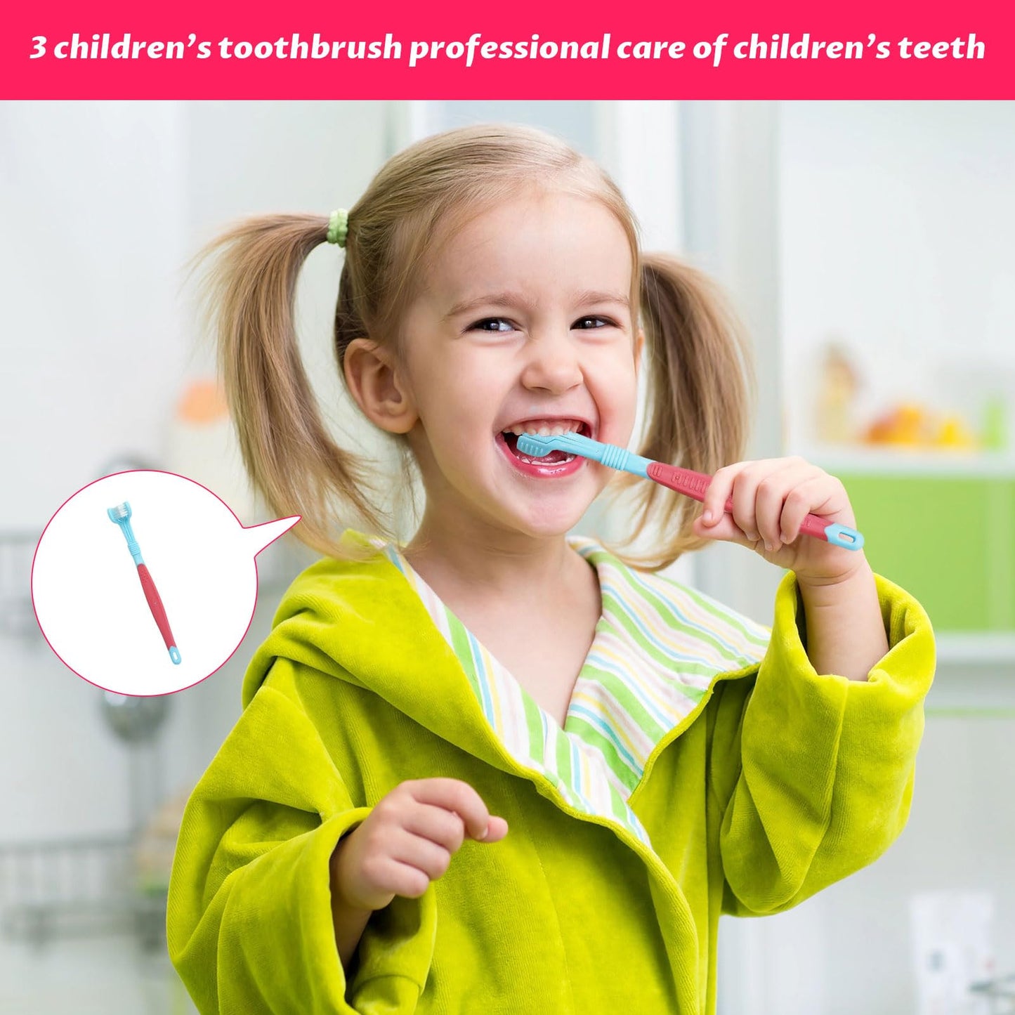 Autism Toothbrush Kids,4PCS 3 Sided Toothbrush Kids,3 Sided Toothbrushes,3 Sided Sensory