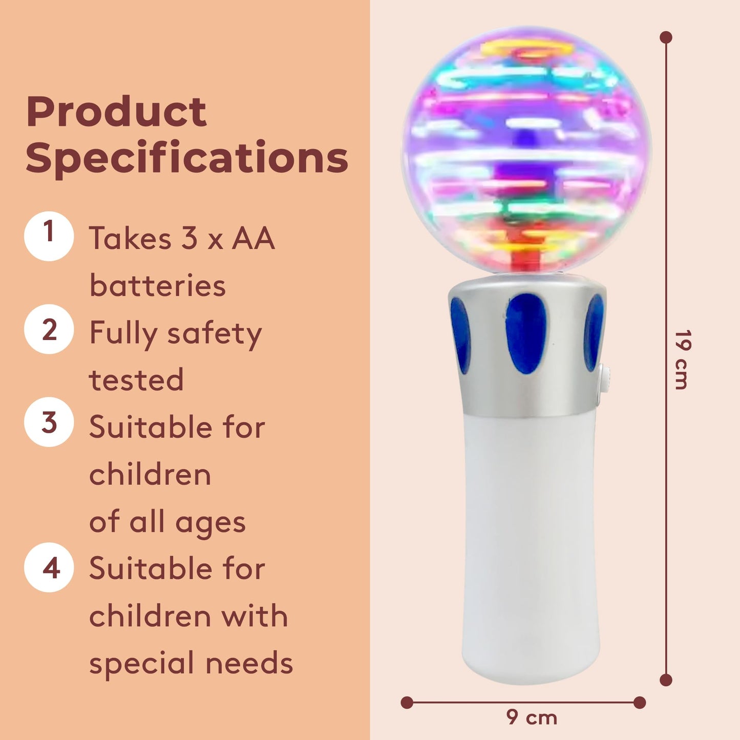 LoveHugs Musical Light Up Wand - Sensory Lights For Autism - Sensory Toys For Autism