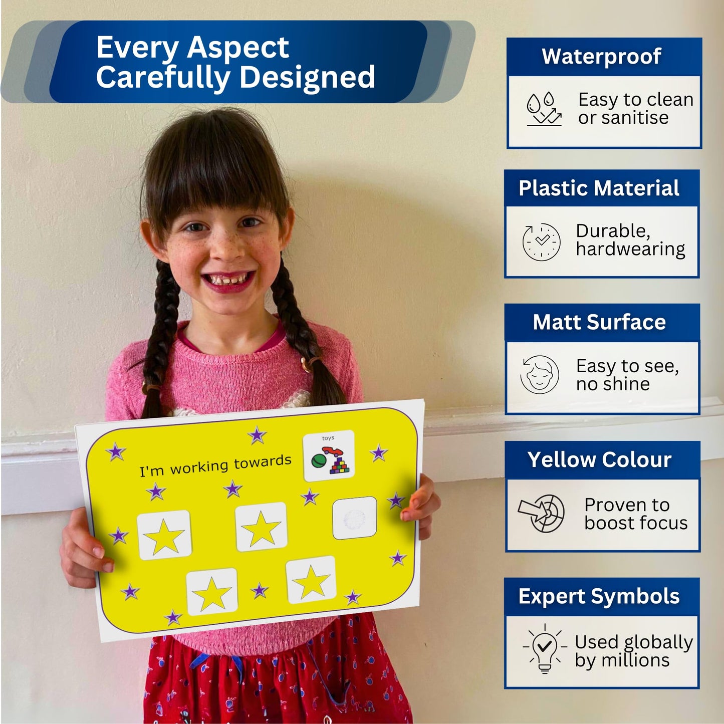 Reward Chart – Reusable Behaviour Management Visual Symbol Sticker Star Chart Board