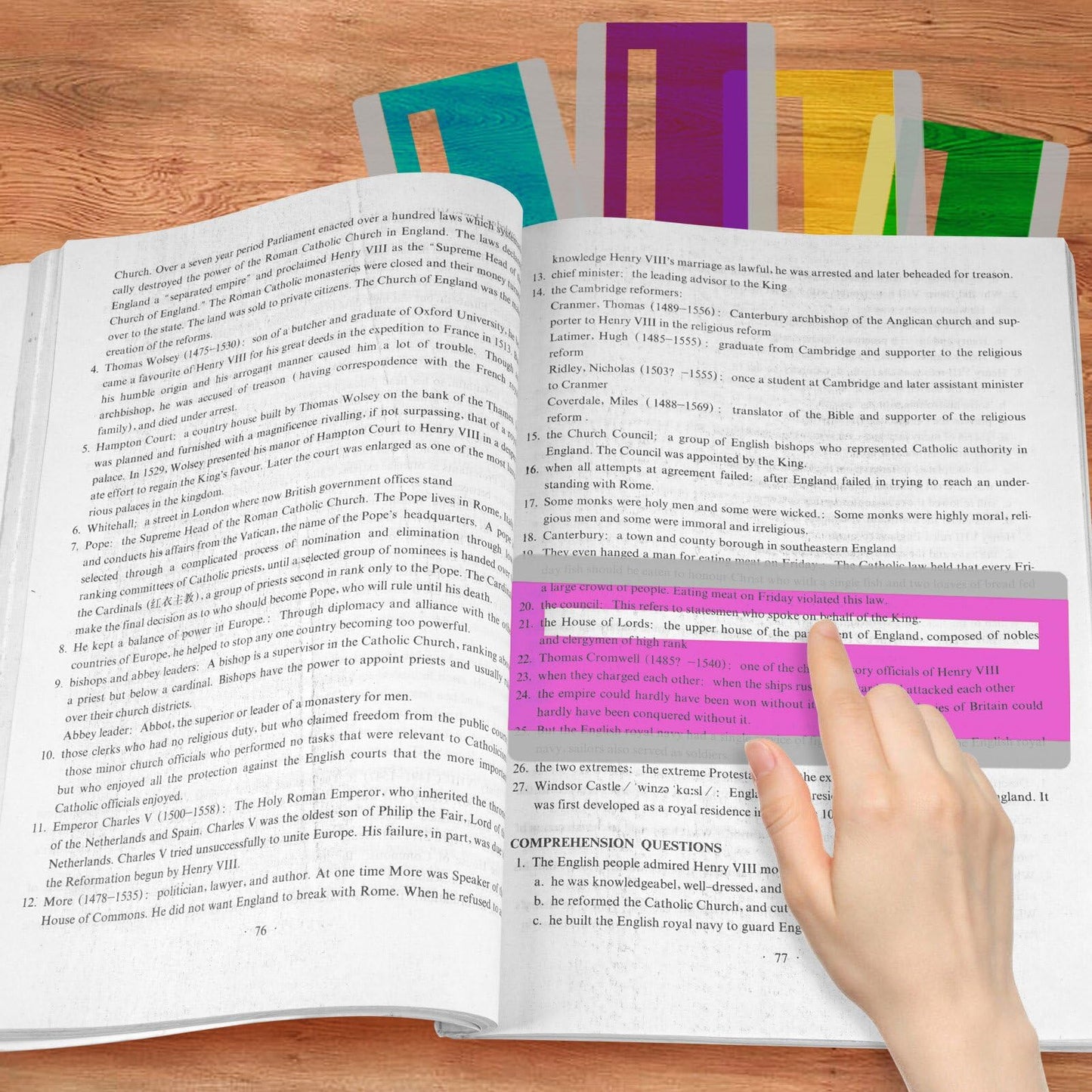 16 Pieces Professional Dyslexia Coloured Reading Overlays And Window Reading Ruler Overlays