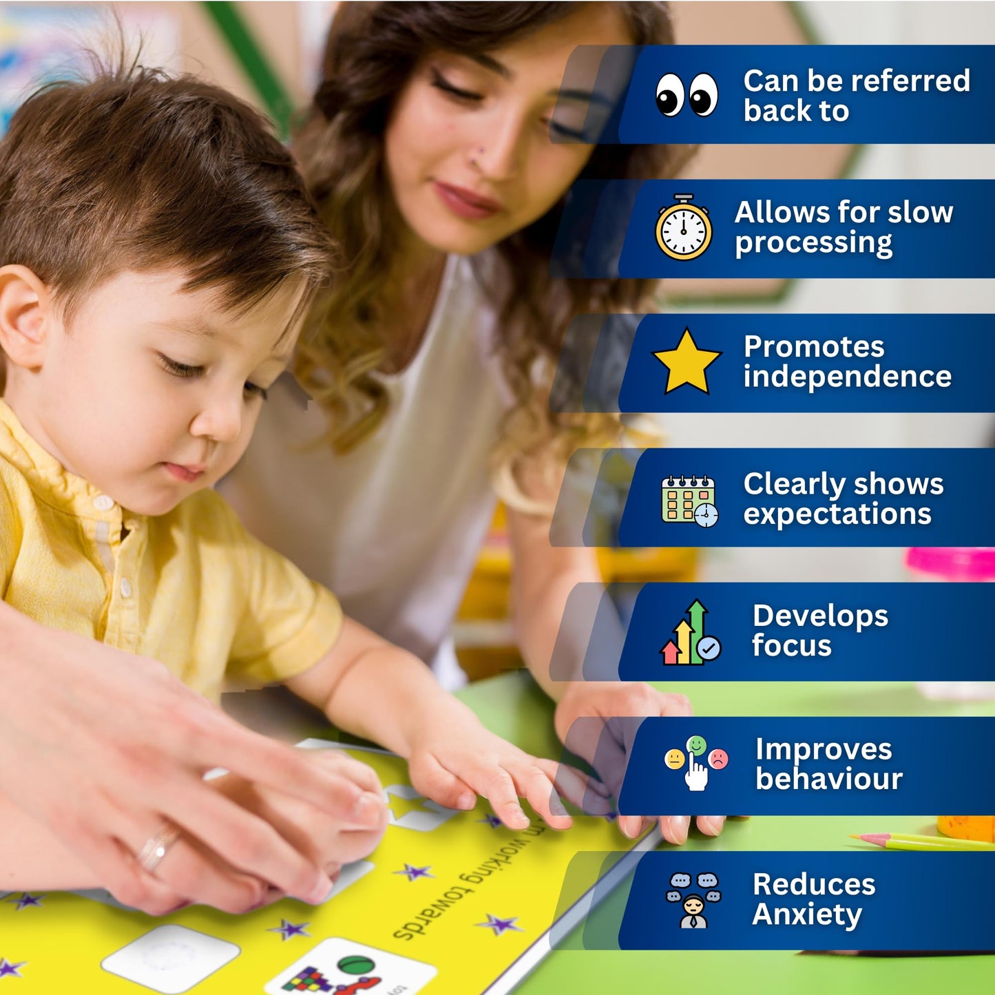 Reward Chart – Reusable Behaviour Management Visual Symbol Sticker Star Chart Board