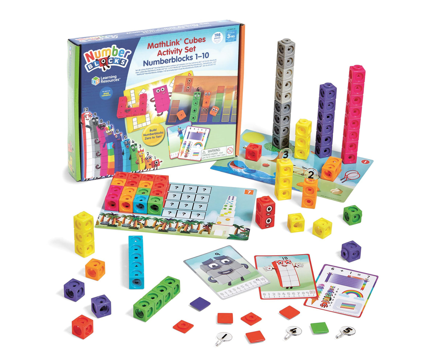 Learning Resources MathLink Cubes Numberblocks 1-10 Activity Set, Early Years Maths Learning, Build, Learn & Play in The Classroom & at Home