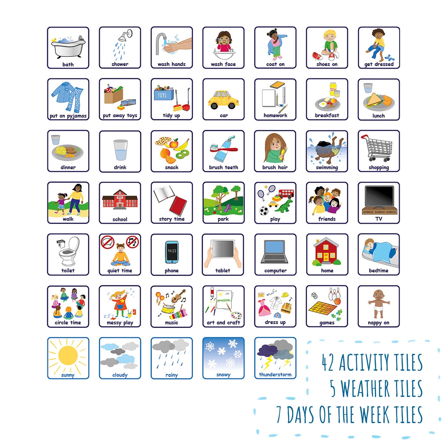 Today's Activities Daily Routine Visual Timetable Magnetic Tile Chart for Children