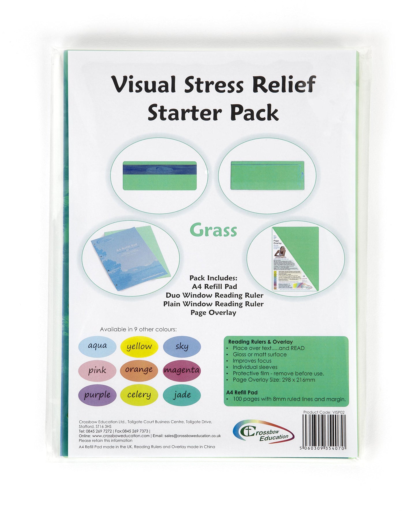 Crossbow Education Dyslexia Overlays and Visual Stress Starter Kit | Dyslexia Overlays and Paper