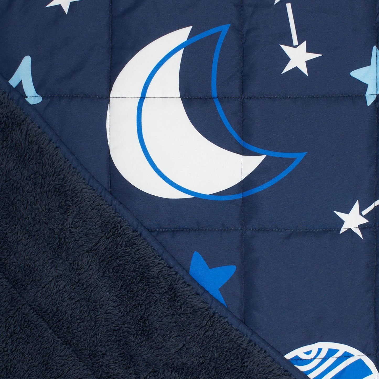 OHS Weighted Blanket Teddy Fleece 3kg Space Navy, Single Weighted Blanket for Adults Calming Stress Relief Anti Anxiety Weighted Blanket Gift for Men Women