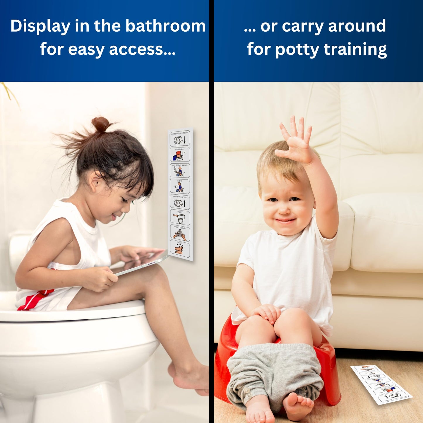 Potty Training Visual Aid Kids – Teaches Kids to Use the Toilet – SEN –Autism Learning Resources