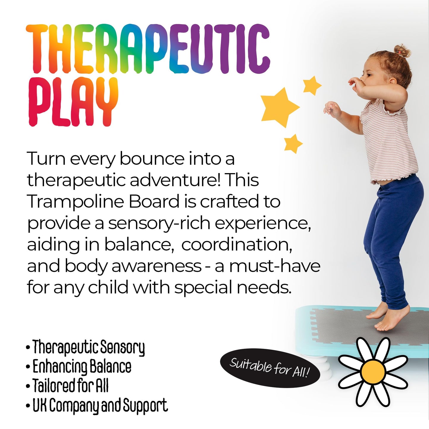 MagicMeadow Children’s Trampoline Board | Enchanting Children’s Trampoline Board | An Autism-Friendly Sensory Toy for Active Play & Therapy (Red)