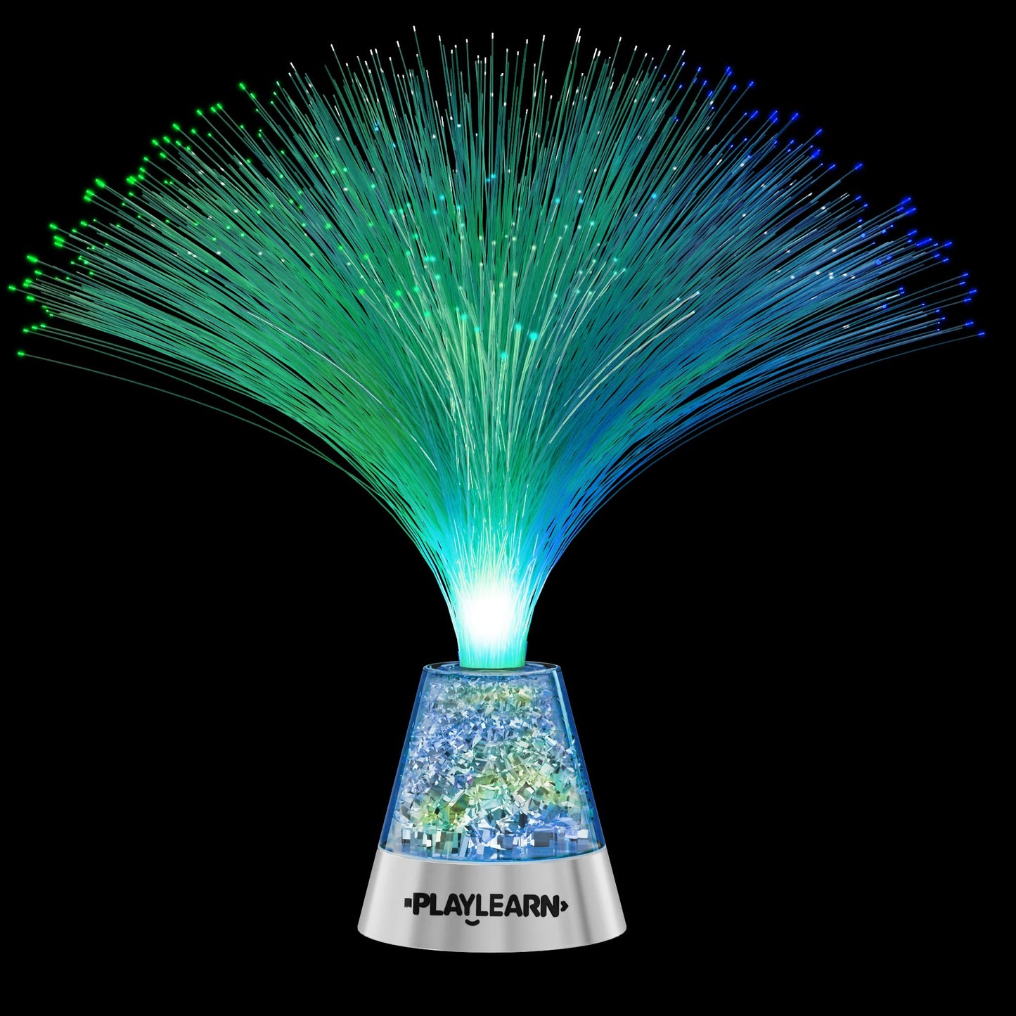 Playlearn Fibre Optic Colour Changing Lamp, Crystal Filled Base - 4 Colours Battery Operated