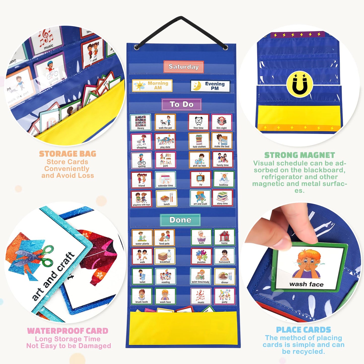 Visual Timetable 132 PECS Cards Weekly Behaviour Charts for Children, Now and Next Autism