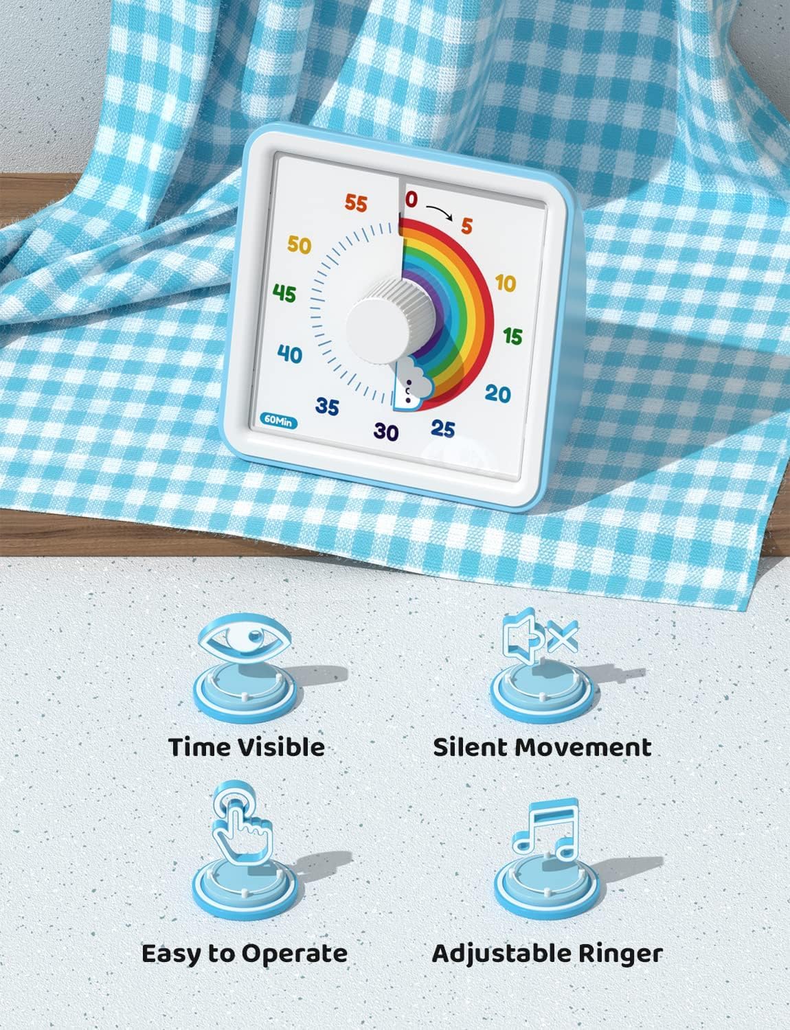 LIORQUE Visual Timer for Kids, 60 Minute Visual Countdown Timer