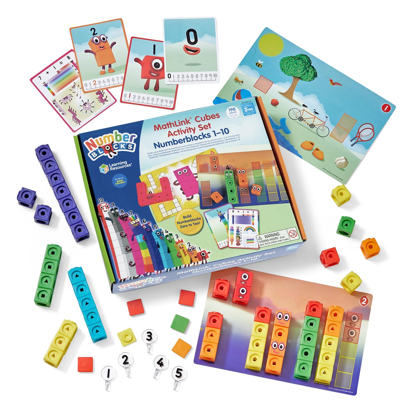 Learning Resources MathLink Cubes Numberblocks 1-10 Activity Set, Early Years Maths Learning, Build, Learn & Play in The Classroom & at Home