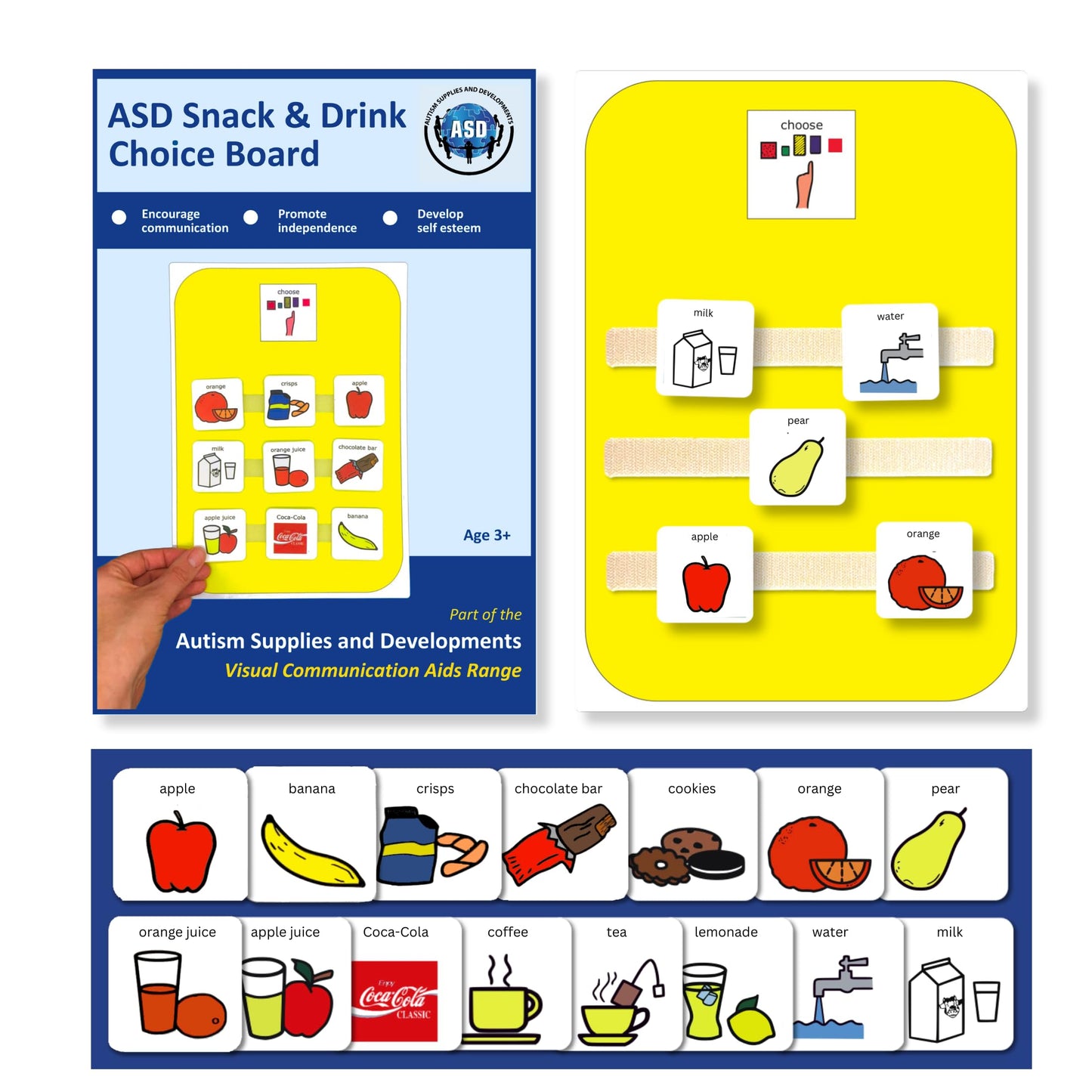 Snack Choice Nonverbal Communication Board –15 Communication Cards – SEN