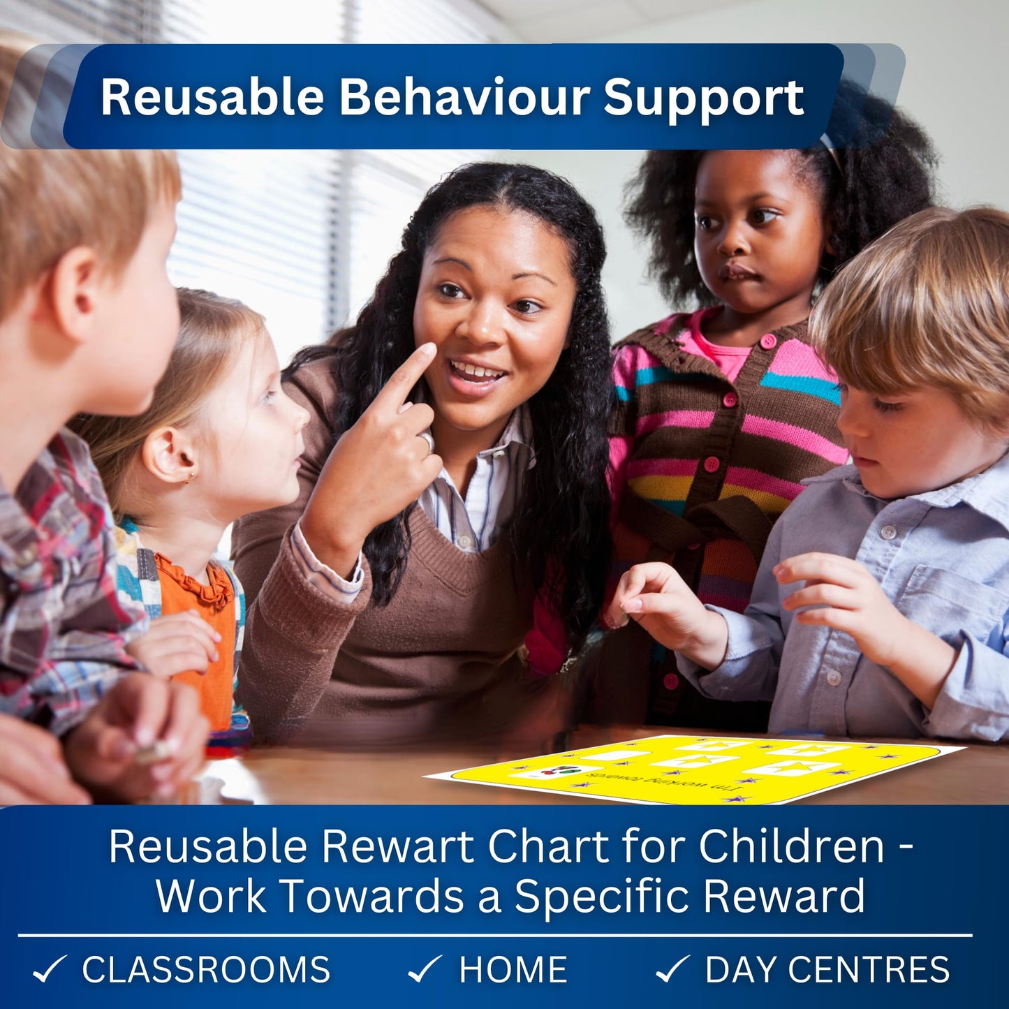 Reward Chart – Reusable Behaviour Management Visual Symbol Sticker Star Chart Board